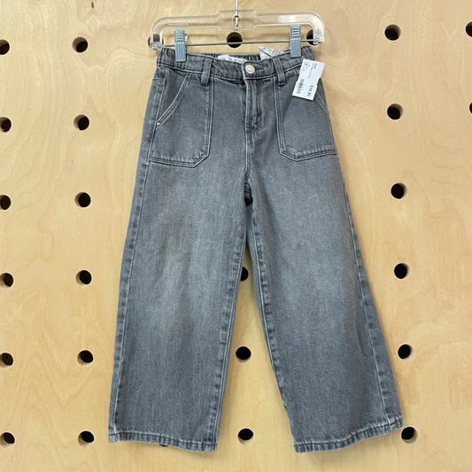 Grey Baggy Leg Denim