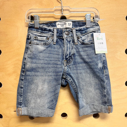 Cuffed Denim Shorts