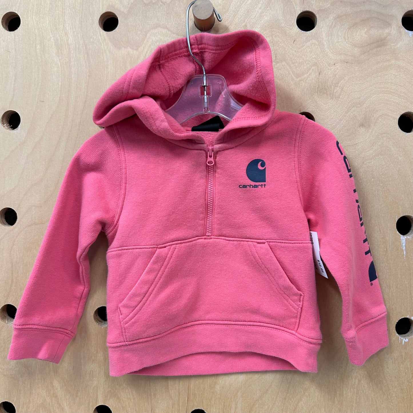 Pink 1/4 Zip Logo Hoodie