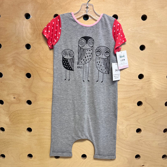 Grey & Pinks Owls Romper NEW!