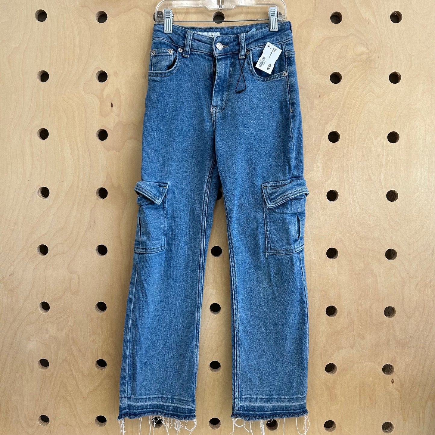Raw Hem Cargo Denim