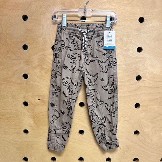 Beige/Black Dino Drawstring Joggers