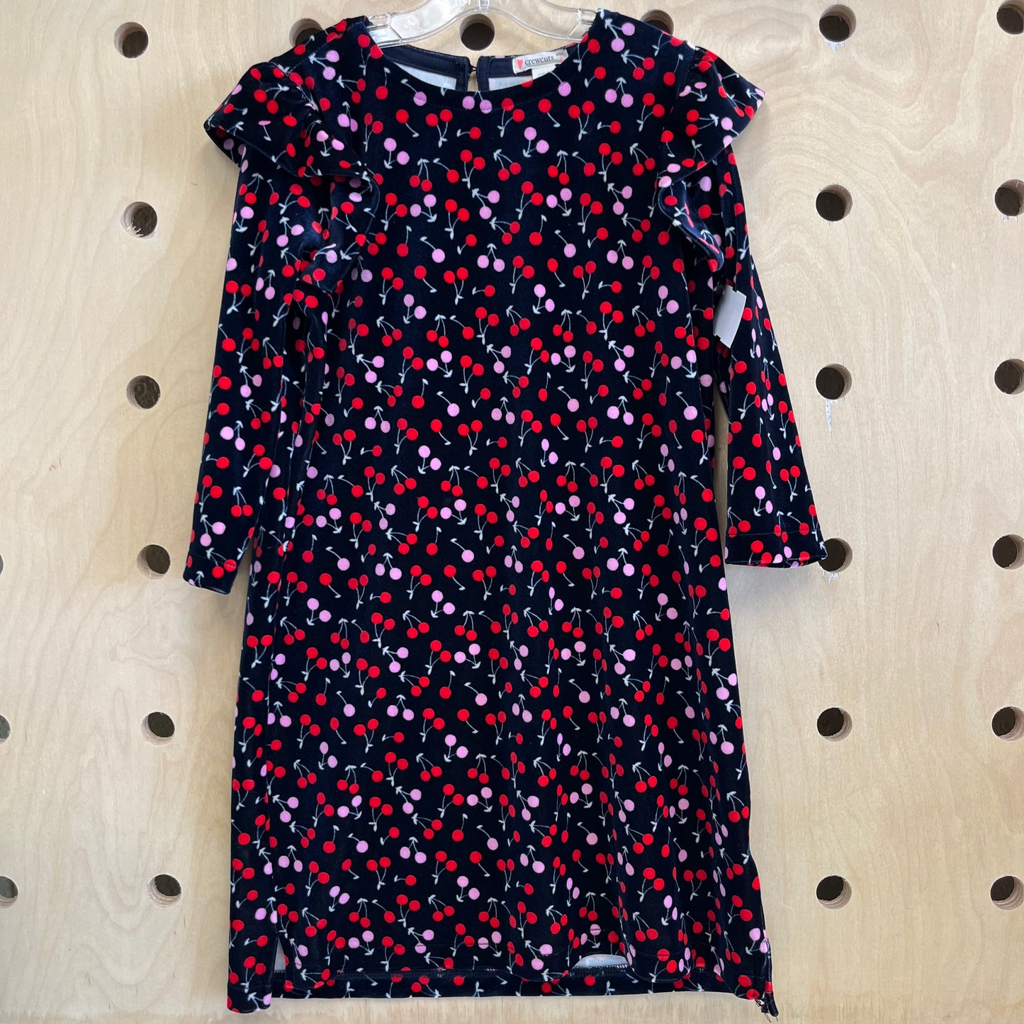 Blue Velour Cherries Dress
