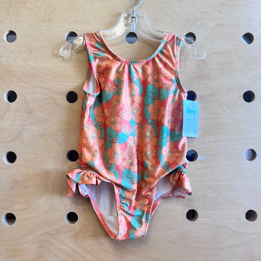 Orange Floral Swimsuit
