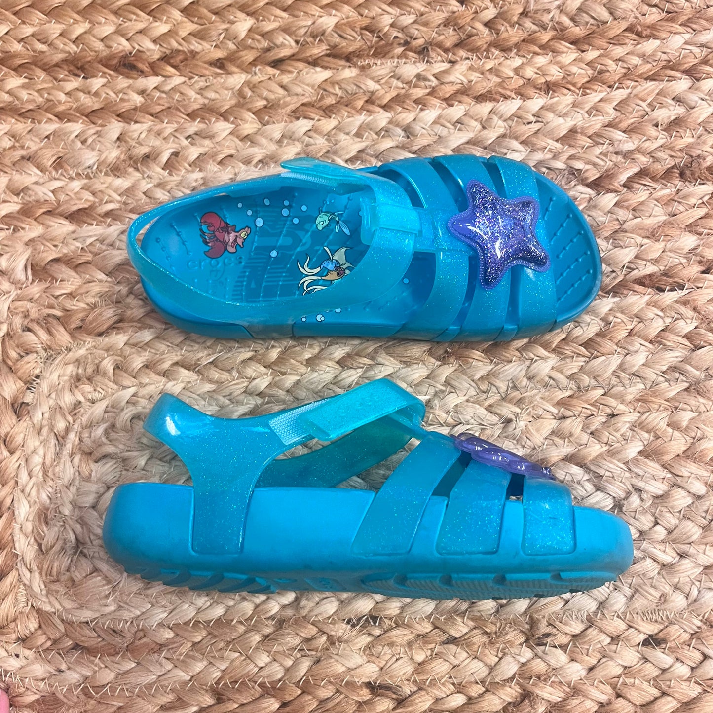 Green "The Little Mermaid' Jelly Sandals