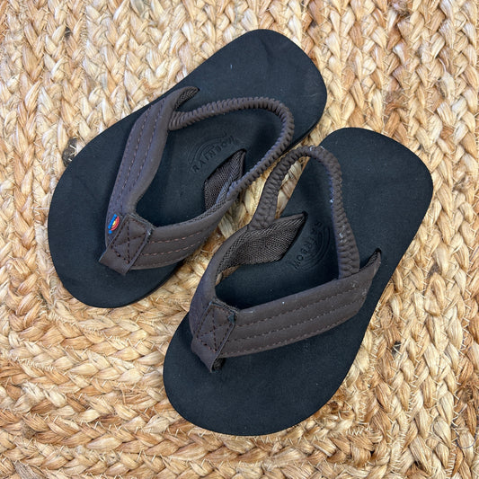 Brown Ankle Strap Flip Flops