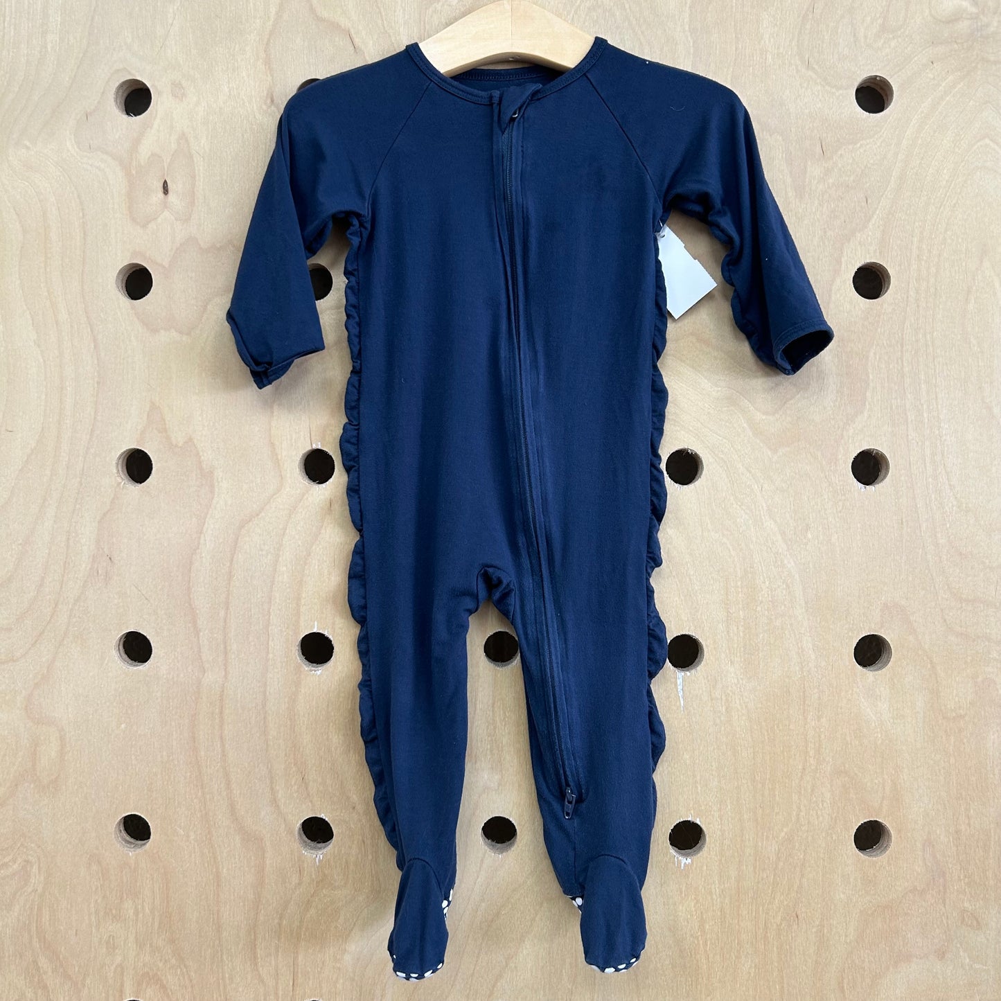 Navy Ruffle Bamboo Zippy