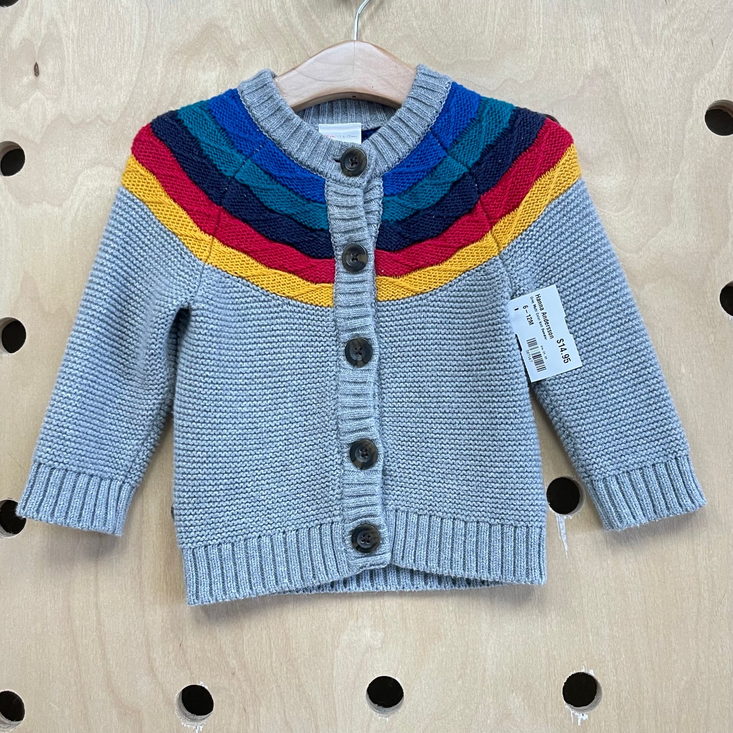 Grey Multi Color Knit Sweater