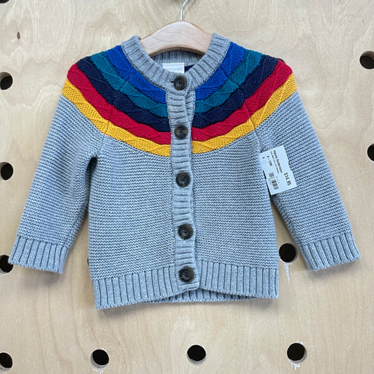 Grey Multi Color Knit Sweater