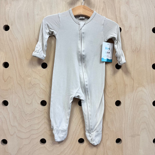 White Bamboo 2-Way Zip Footies