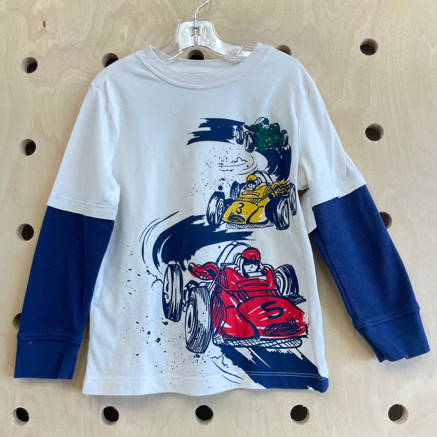 Cream & Blue Racecars Shirt
