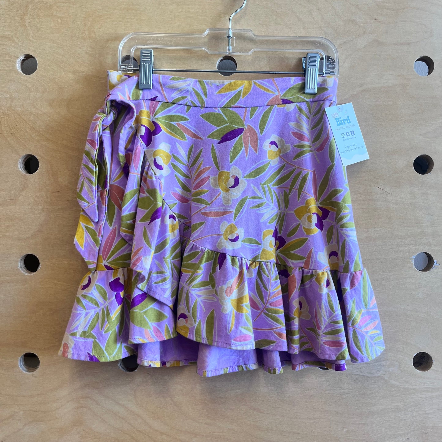 Purple/Yellow Floral Wrap Skirt