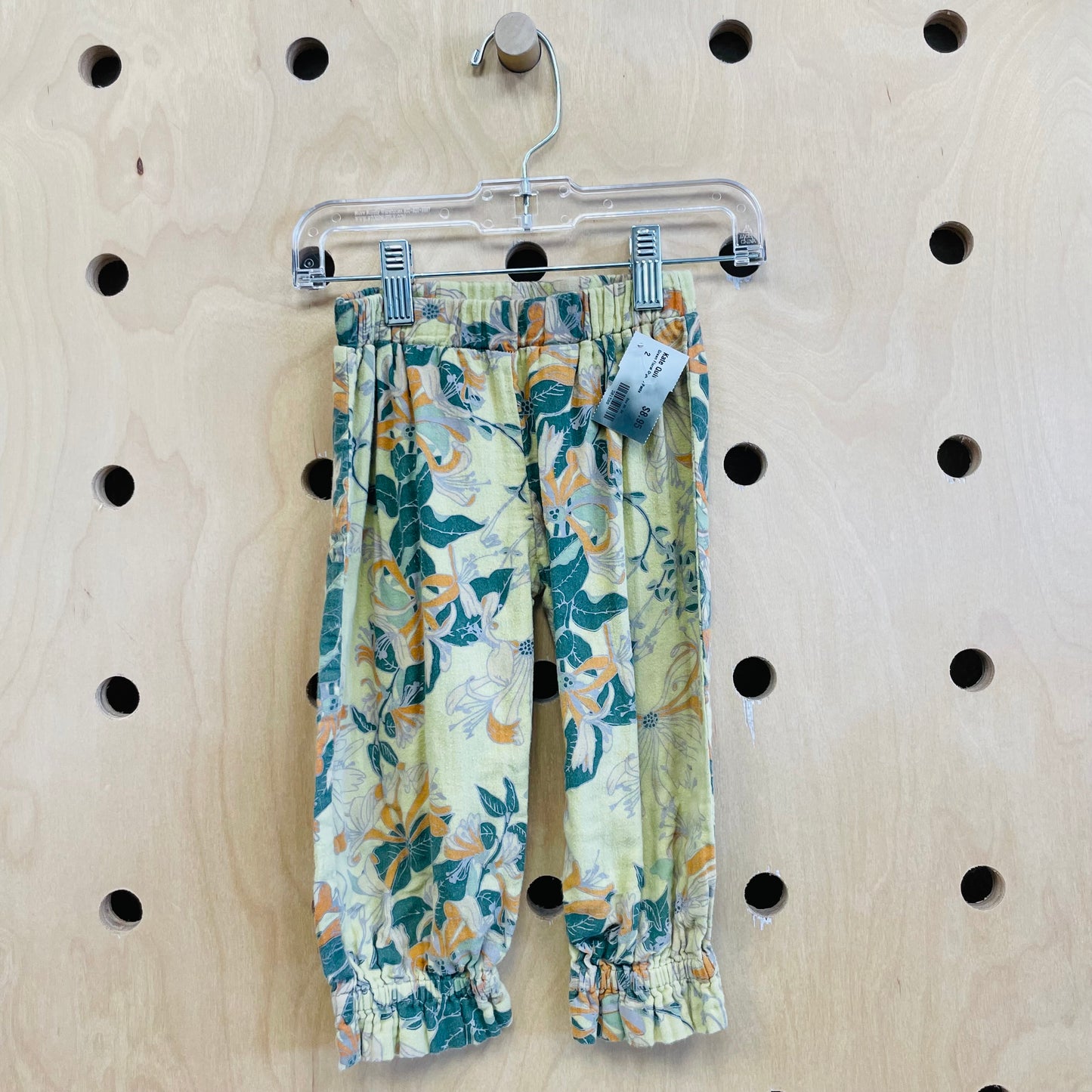 Green Floral Organic Pants