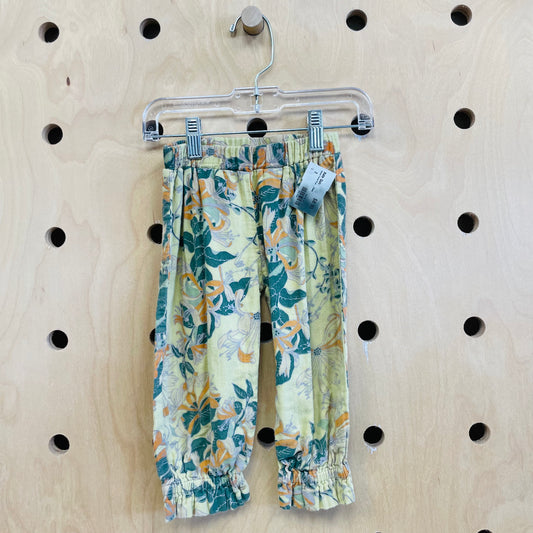 Green Floral Organic Pants