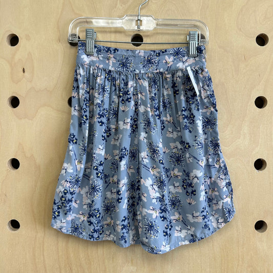 Blue Floral Flowy Shorts