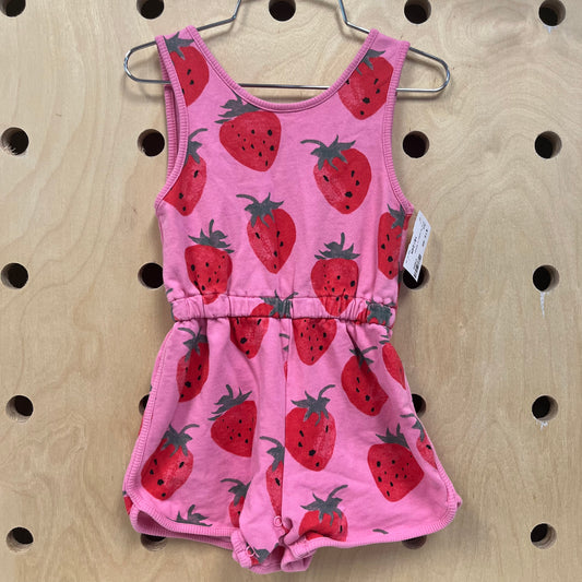 Pink Strawberry Romper