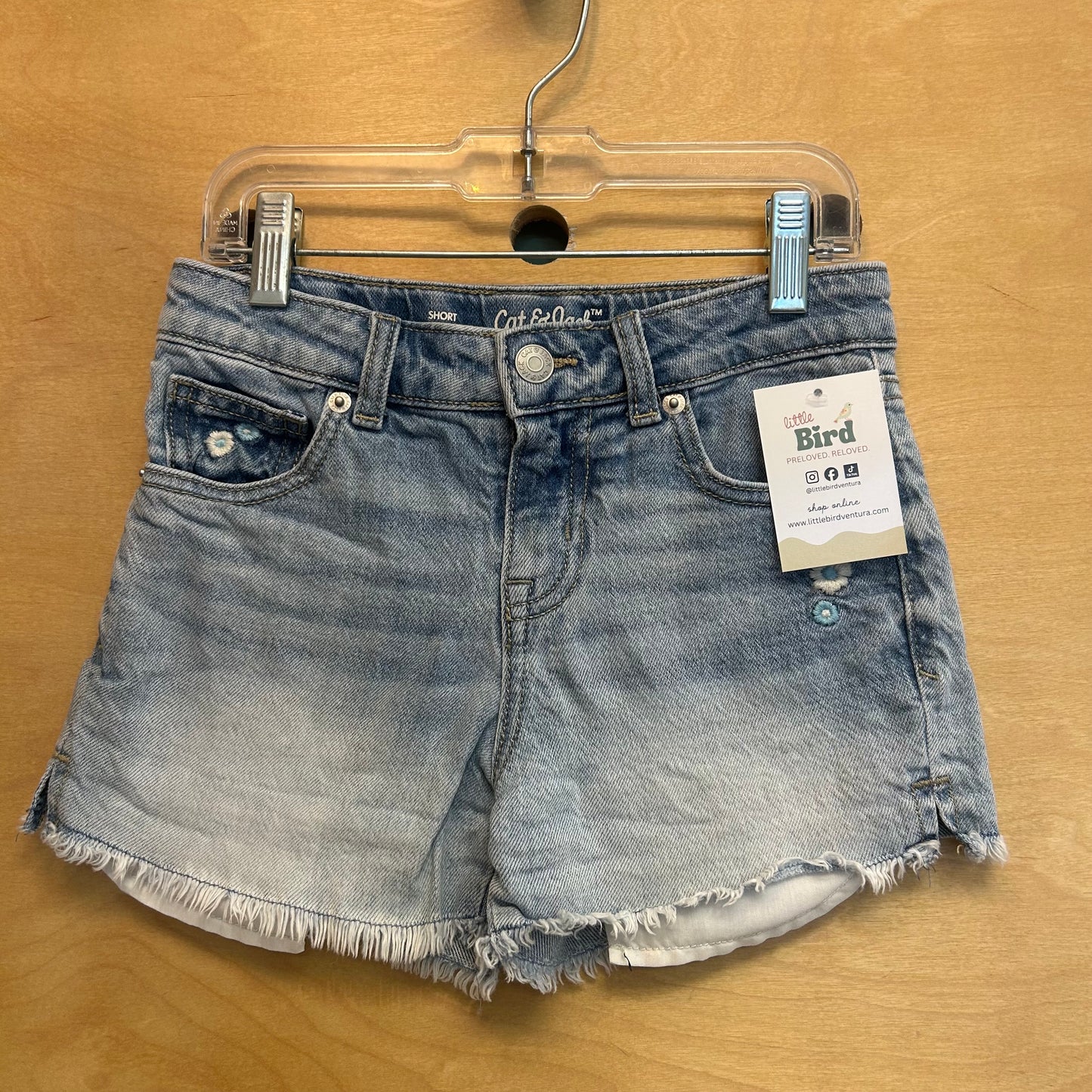 Floral Embroidered Denim