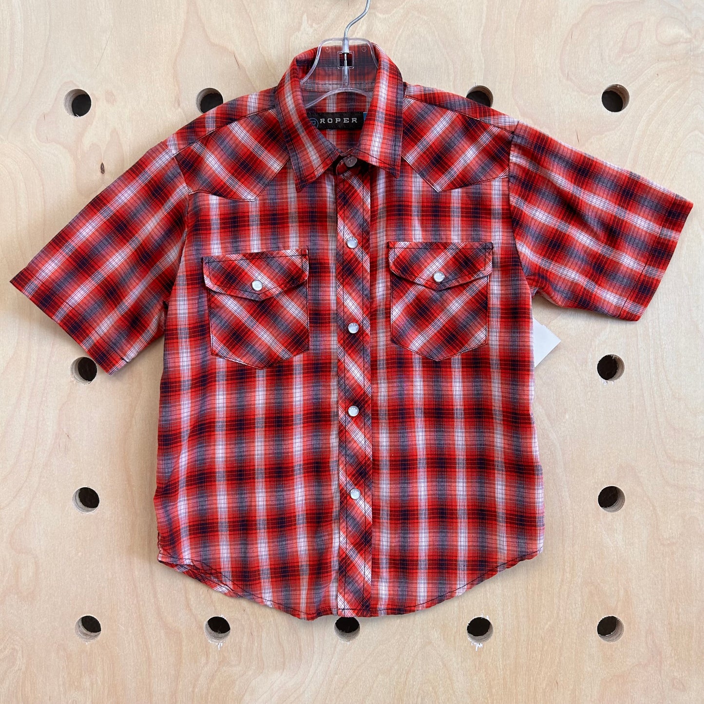 Red Plaid Snap Tee