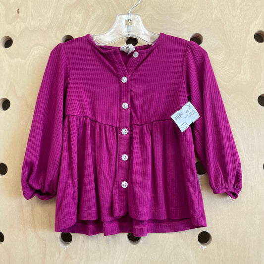 Modal Raspberry Ribbed Top