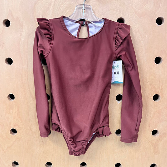 Chocolate Ruffle Swimsuit
