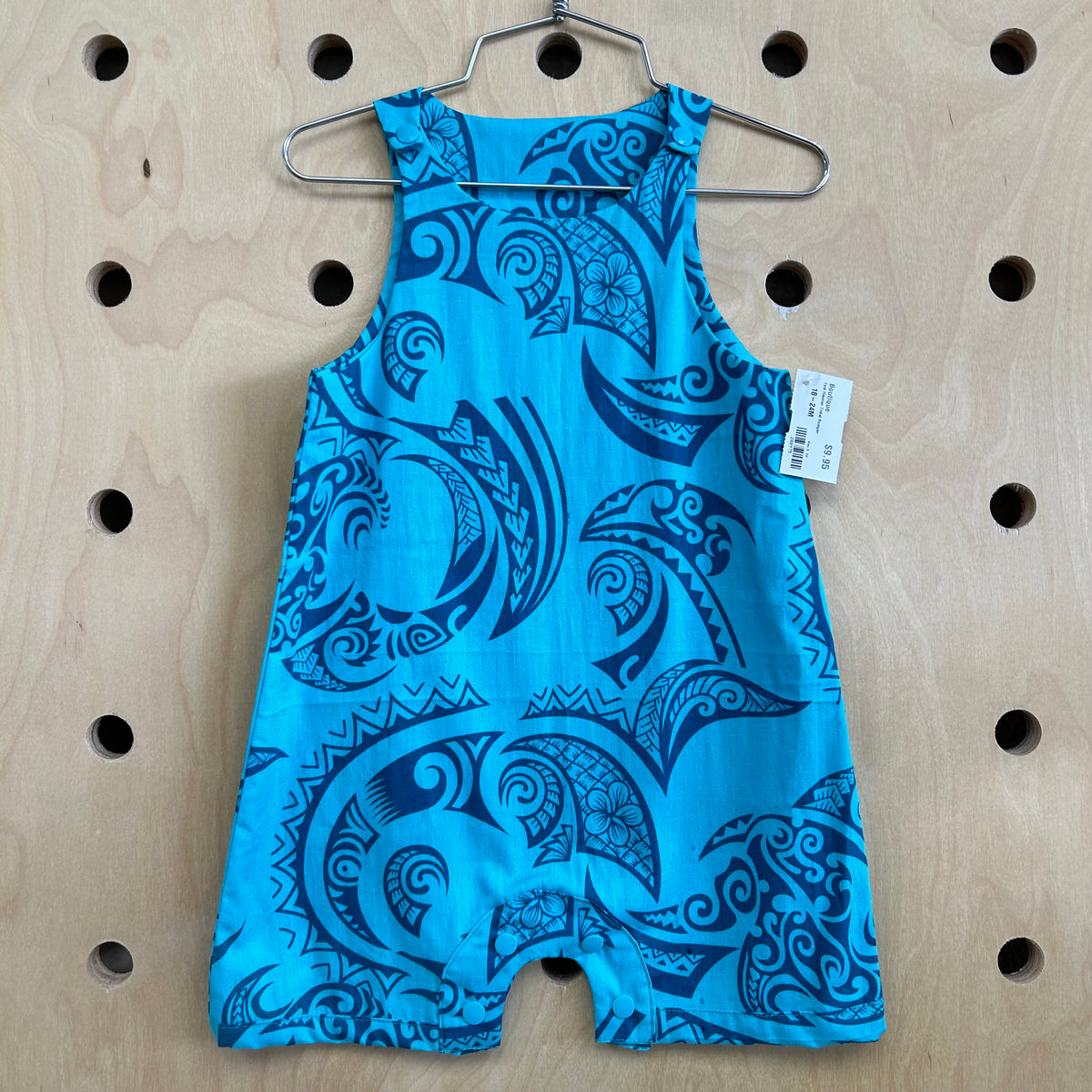 Teal Hawiian Tribal Romper