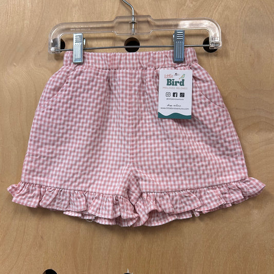 Pink Gingham Ruffle Shorts