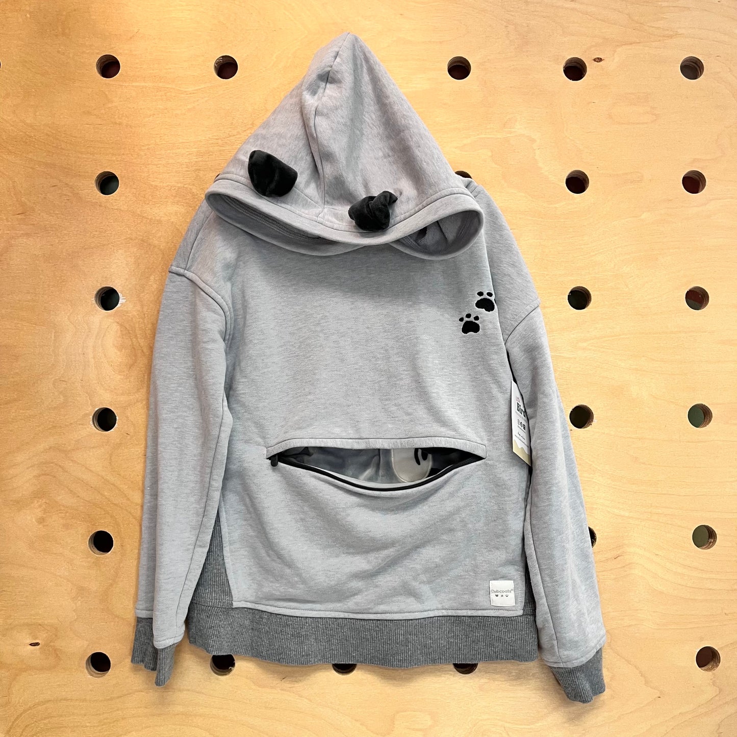 Grey Dog Plushie/Zip Hoodie