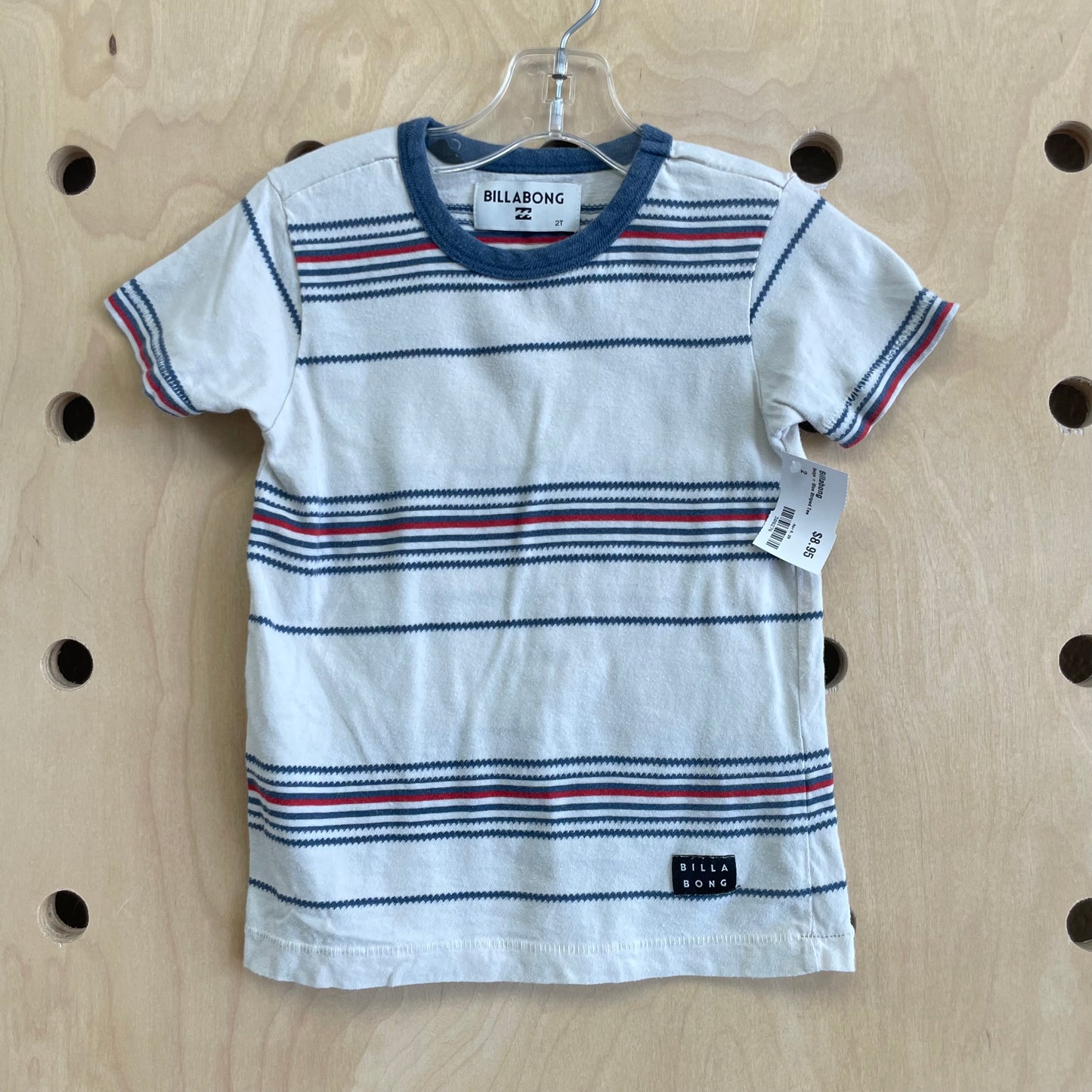 Beige + Blue Striped Tee