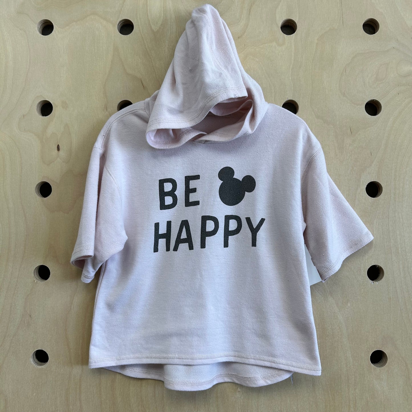 Light Pink Be Happy Hoodie Top