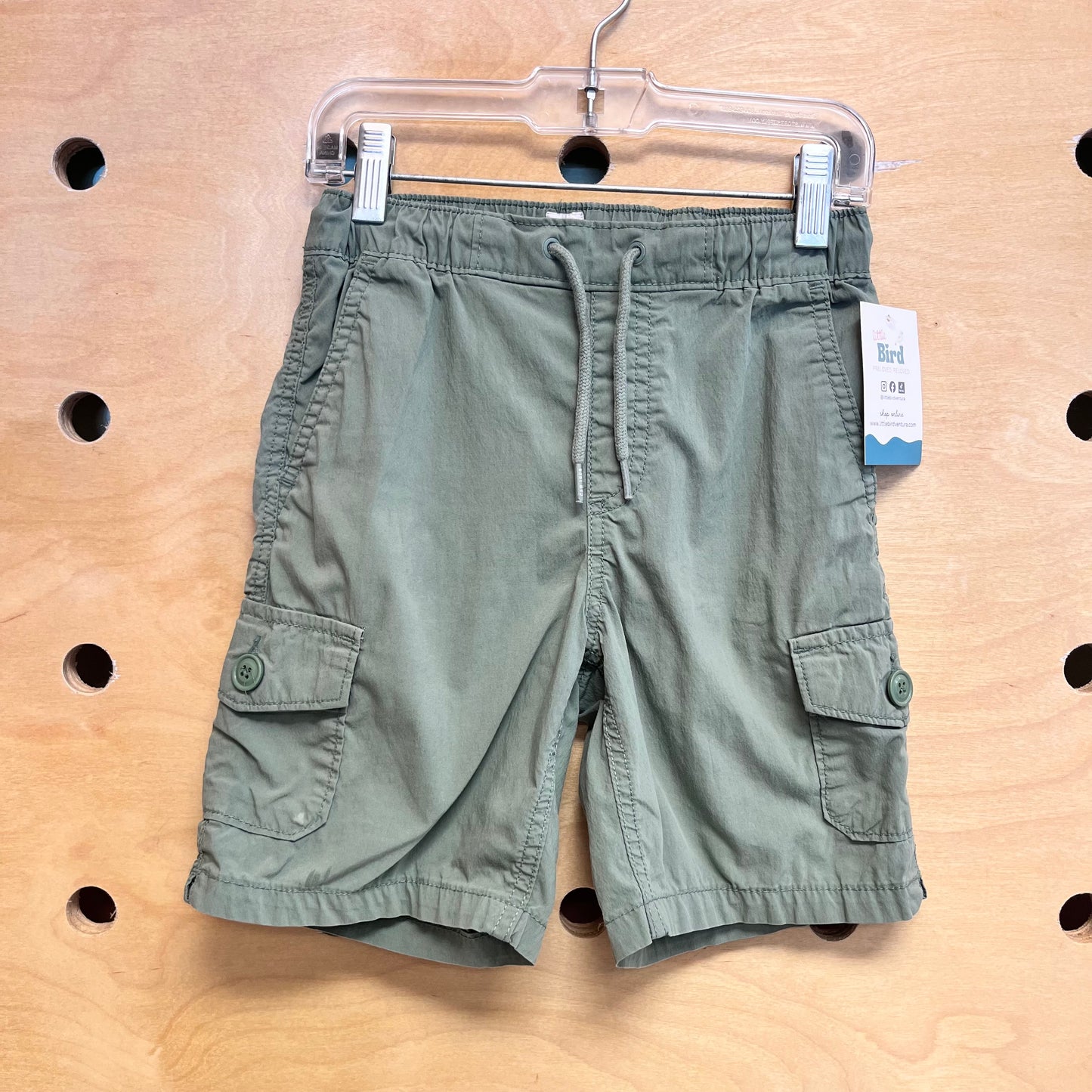 Green Drawstring Cargo Shorts