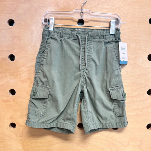 Green Drawstring Cargo Shorts
