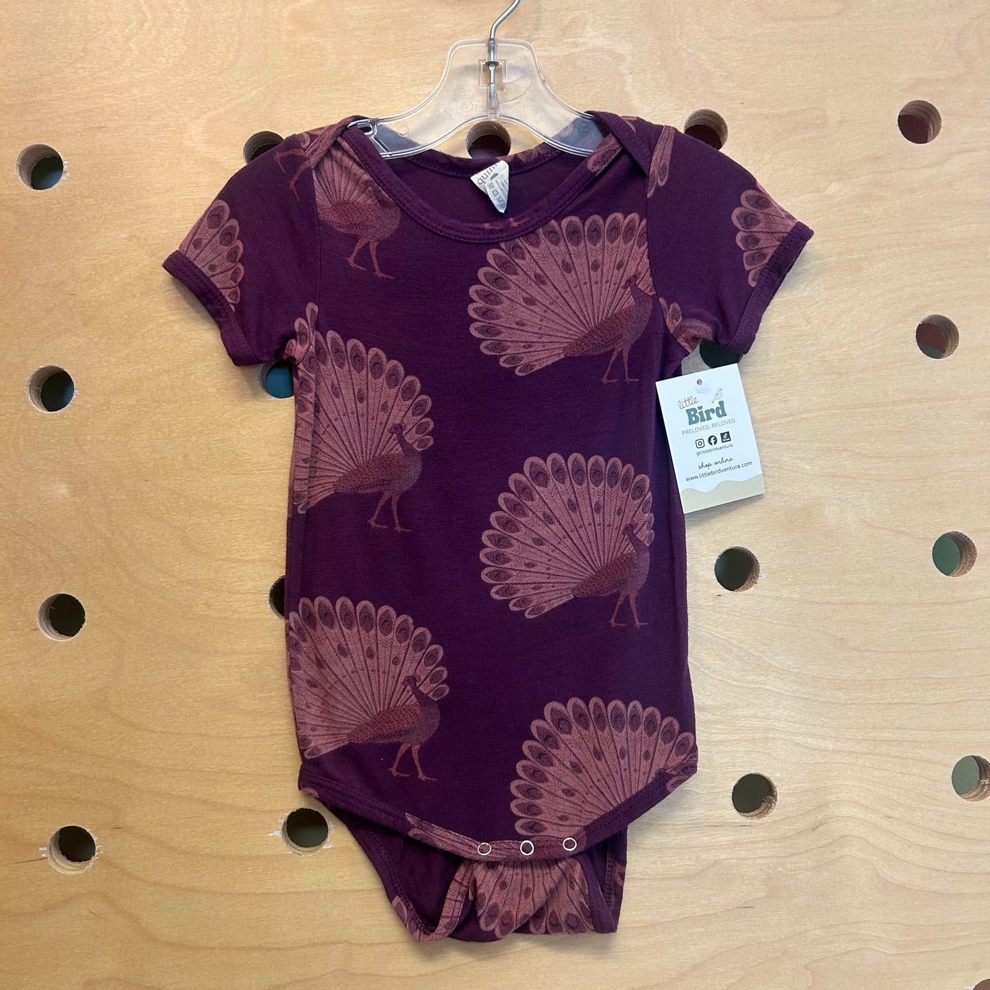 Purple/Beige Peacock Bodysuit