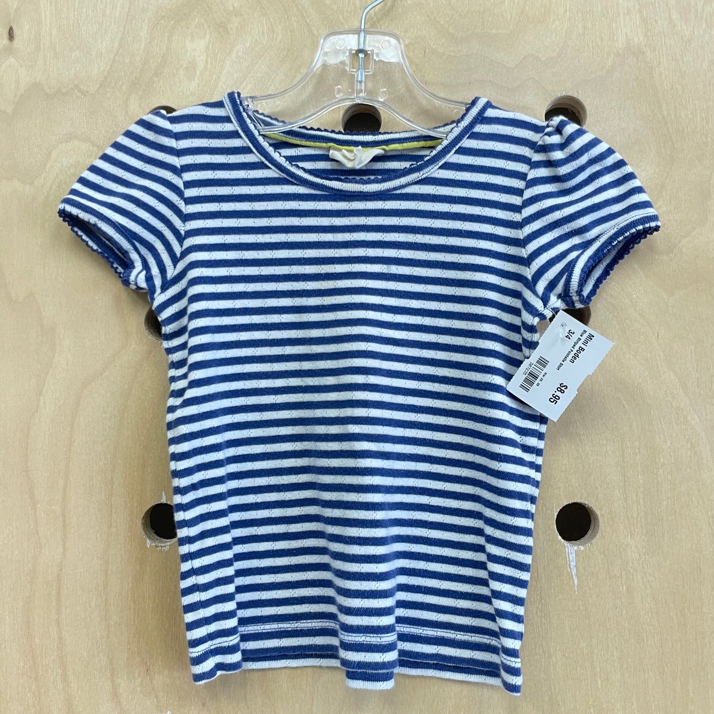 Blue Striped Pointelle Shirt