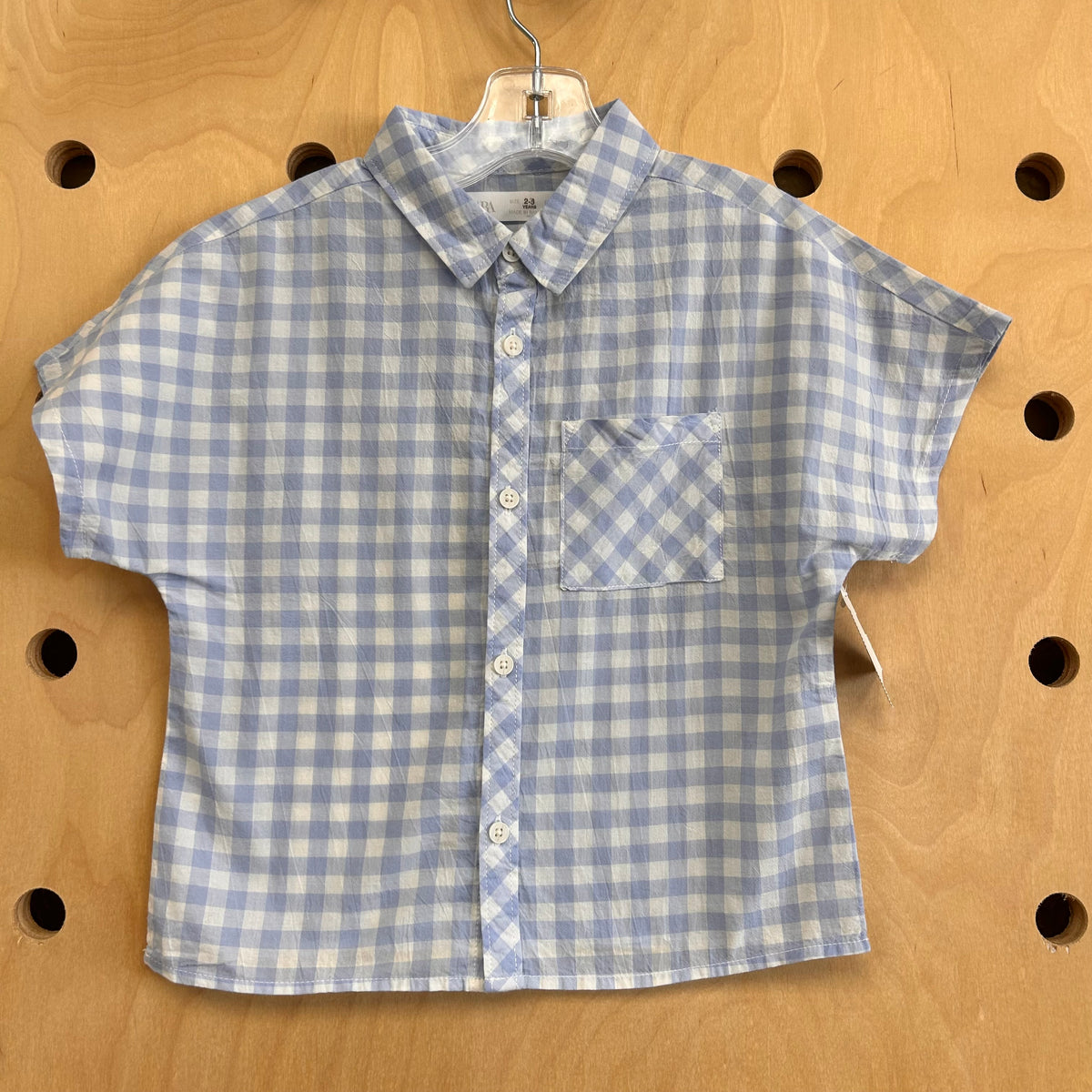 Blue & White Gingham Button Up