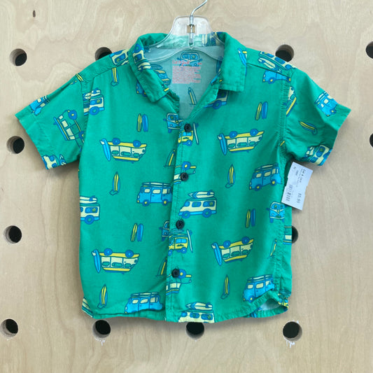 Green Surf Bus Button Up