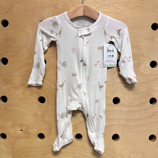 White Geese Bamboo Zippy