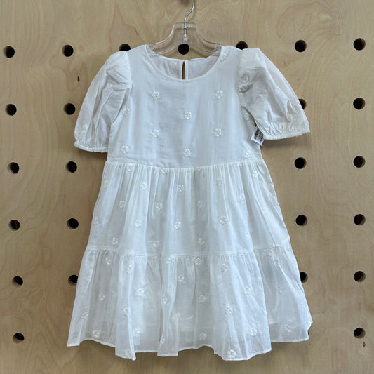 White Flower Embroidered Dress NEW!