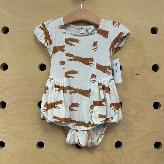 Cream Foxes Bamboo Romper