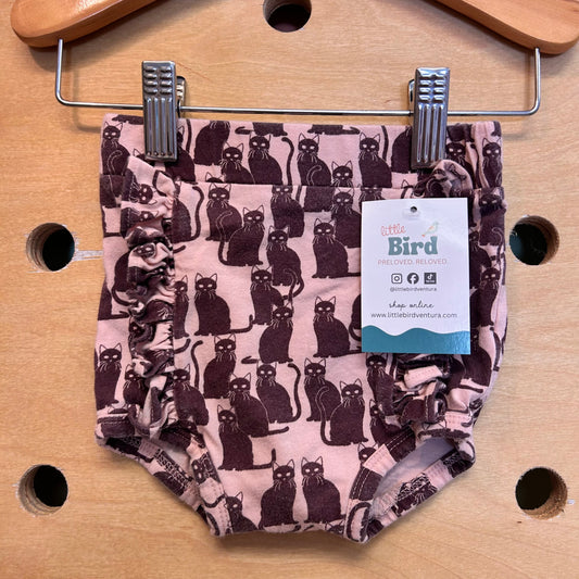 Organic Pink Cats Ruffled Bloomies