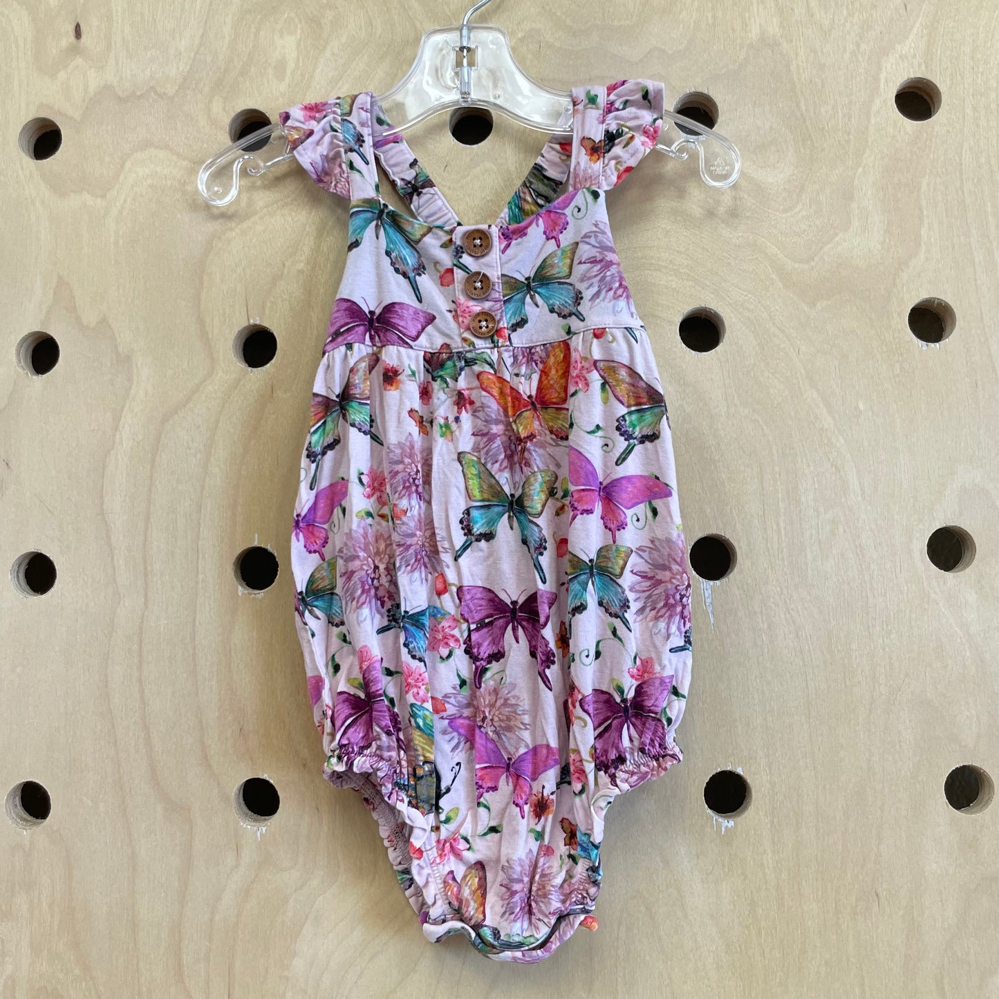 Pink Butterflies Bubble Bamboo Romper