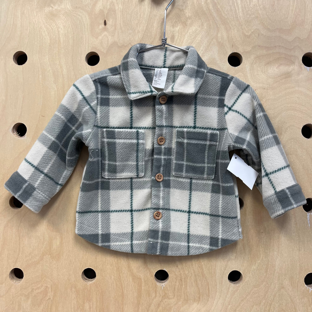 Grey & White Fleece Flannel