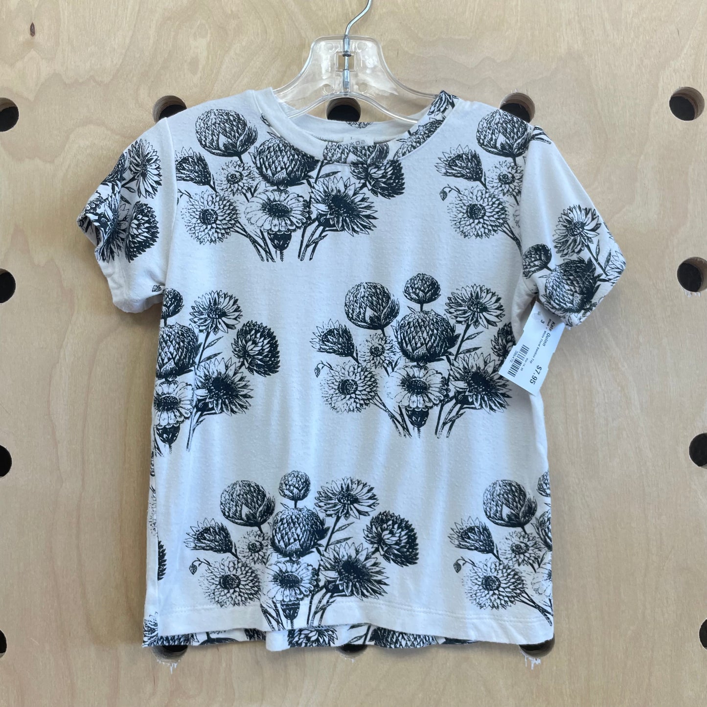 Black + White Floral Bamboo Top
