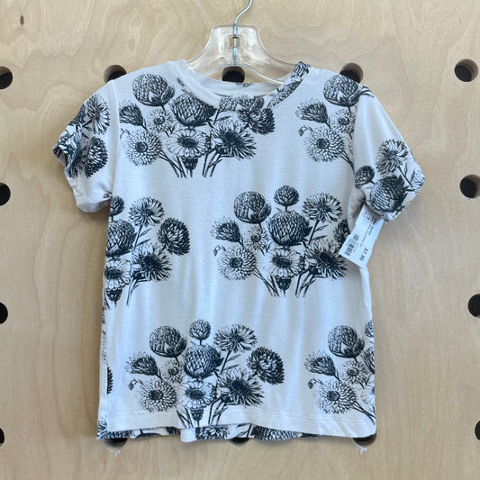 Black + White Floral Bamboo Top
