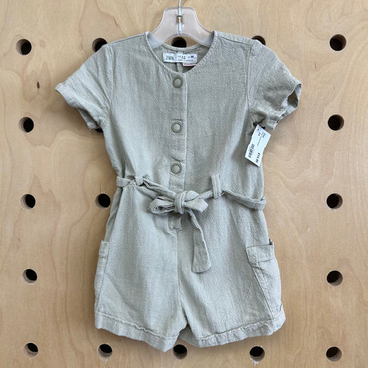 Green Textured Romper