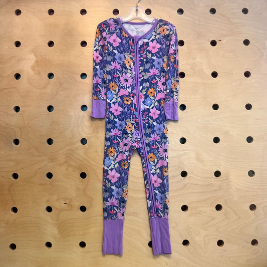 Purple Floral Bamboo Zippy
