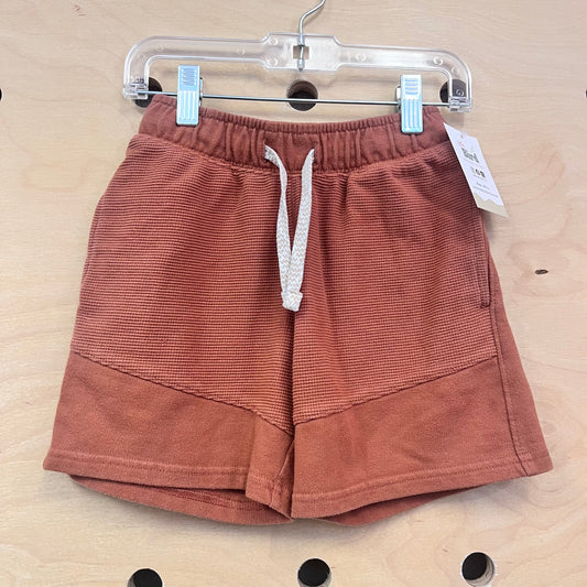 Rust Textured Drawstring Shorts