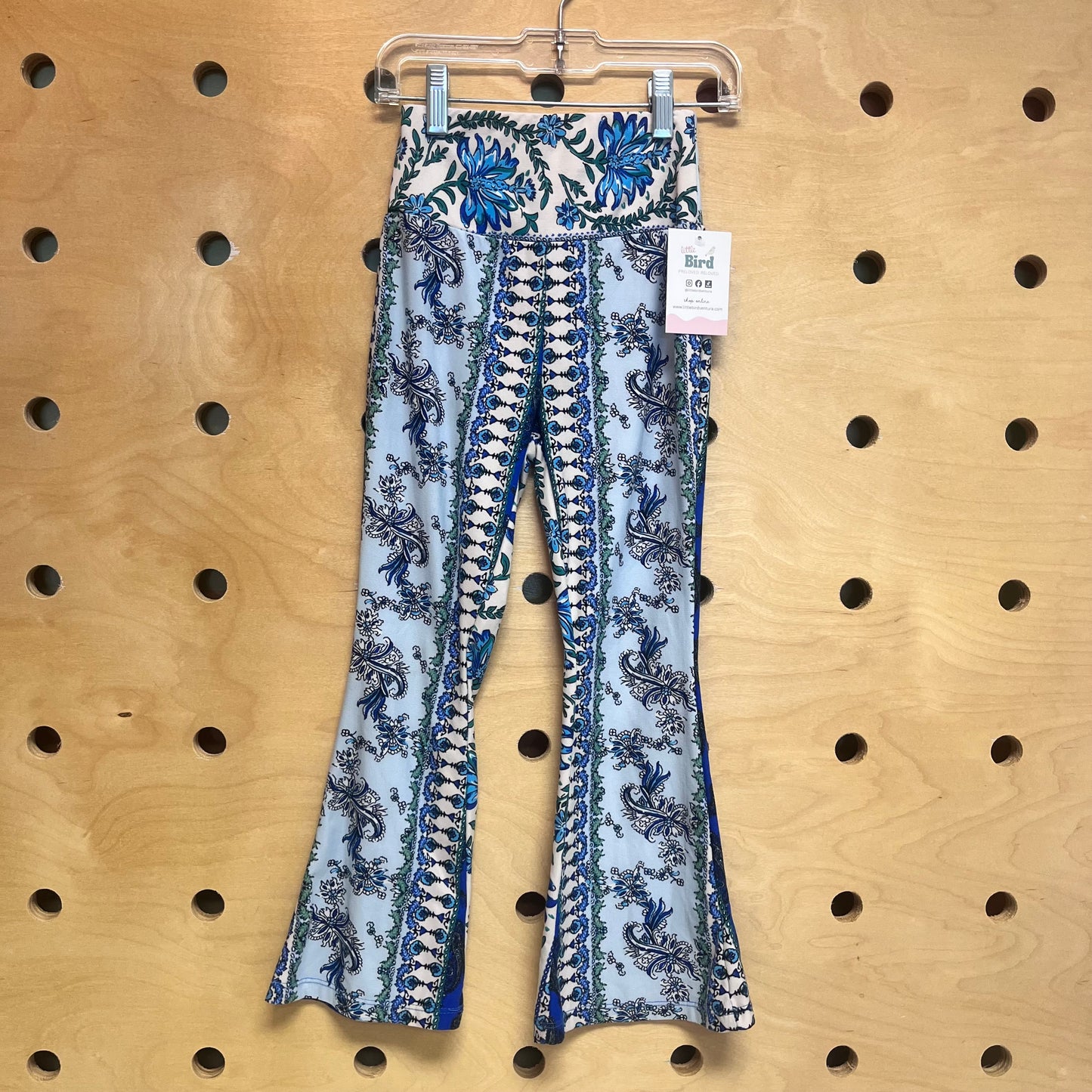 Blue/White Floral Flare Leggings