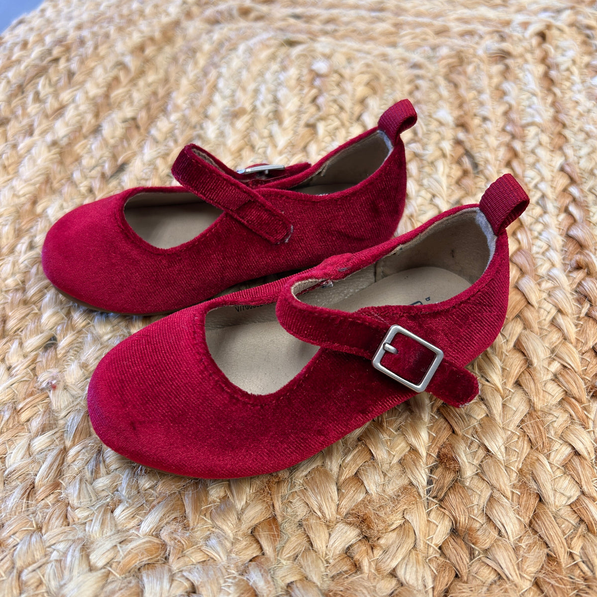 Red Velvet Mary Jane Dress Shoes