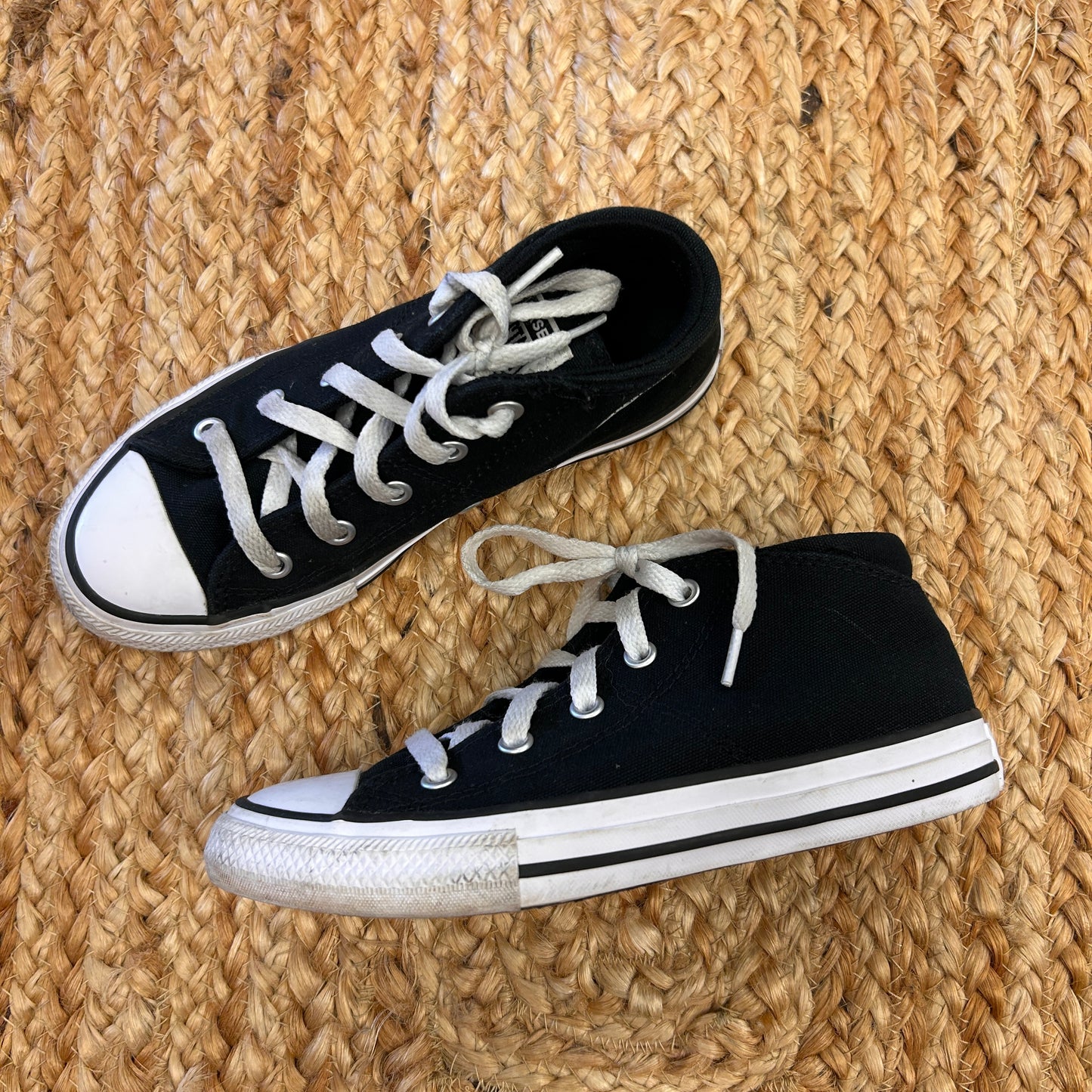 B&W Mid Top Chuck Taylor Shoes