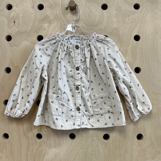 Cream & Grey Floral Top